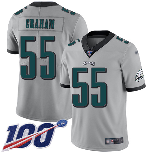 Men Philadelphia Eagles #55 Brandon Graham Limited Silver Inverted Legend NFL Jersey 100th Season Football->philadelphia eagles->NFL Jersey